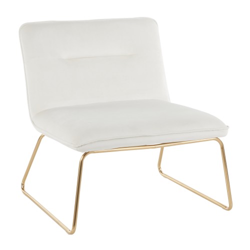 Casper Accent Chair (Cream Velvet + Gold Metal)